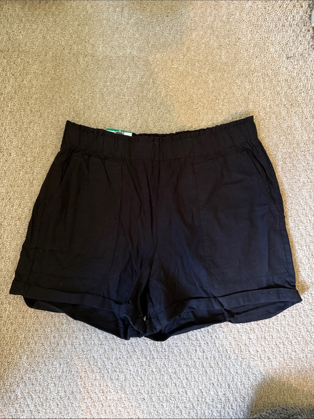 Briggs New York Black High-Rise Elastic Waist Shorts